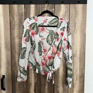 Roxy Knotted Cropped Top, Size L